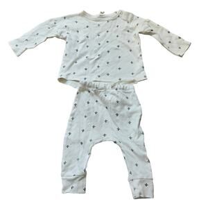 Quincy Mae Organic Cotton Cactus Matching Outfit Cream Green